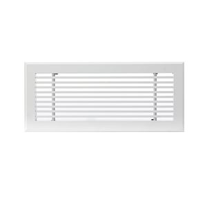  Grille de soufflage linéaire de 400x150 mm en aluminium blanc mat - 400x400px